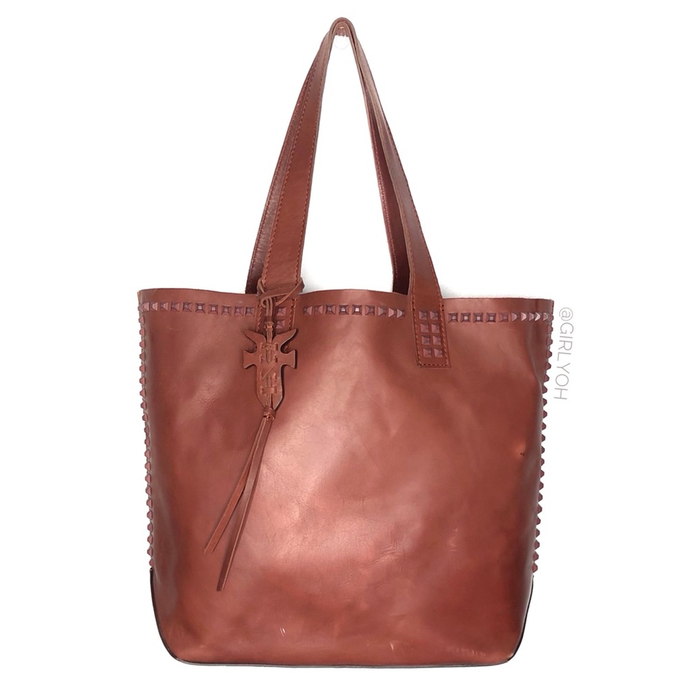 Frye Carson Stud Leather Oversized Tote Bag